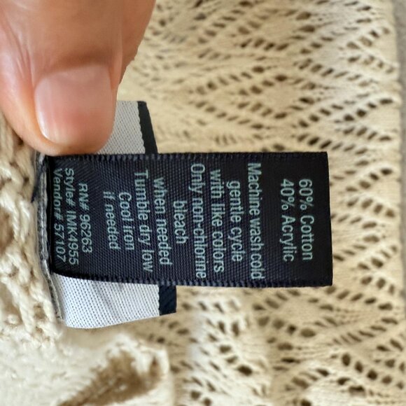 Daytrip Cardigan Sweater Open Knit Crochet Belted Boho Layering - Picture 7 of 7